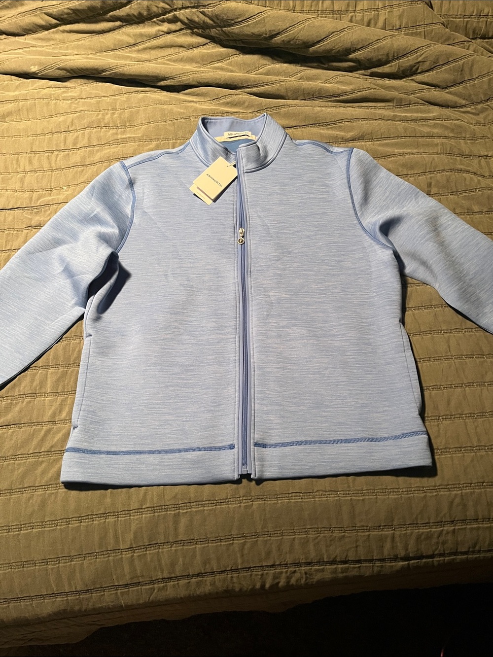 NWT Ashworth Light Blue Full-Zip Mens L Golf Jacket